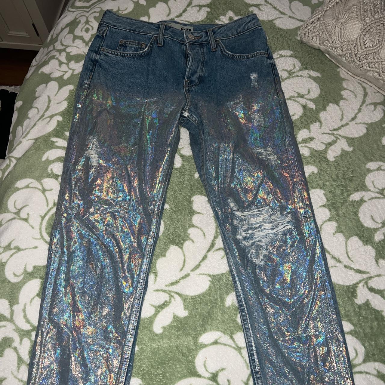 Topshop holographic hot sale jeans