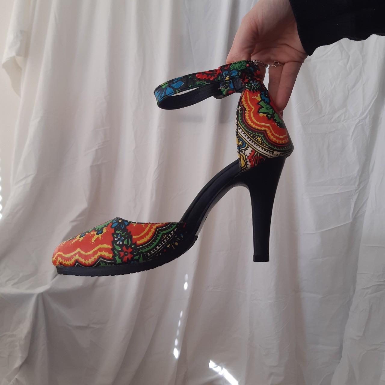 Shakuhachi heels Colourful gypsy print shakuhachi. Depop