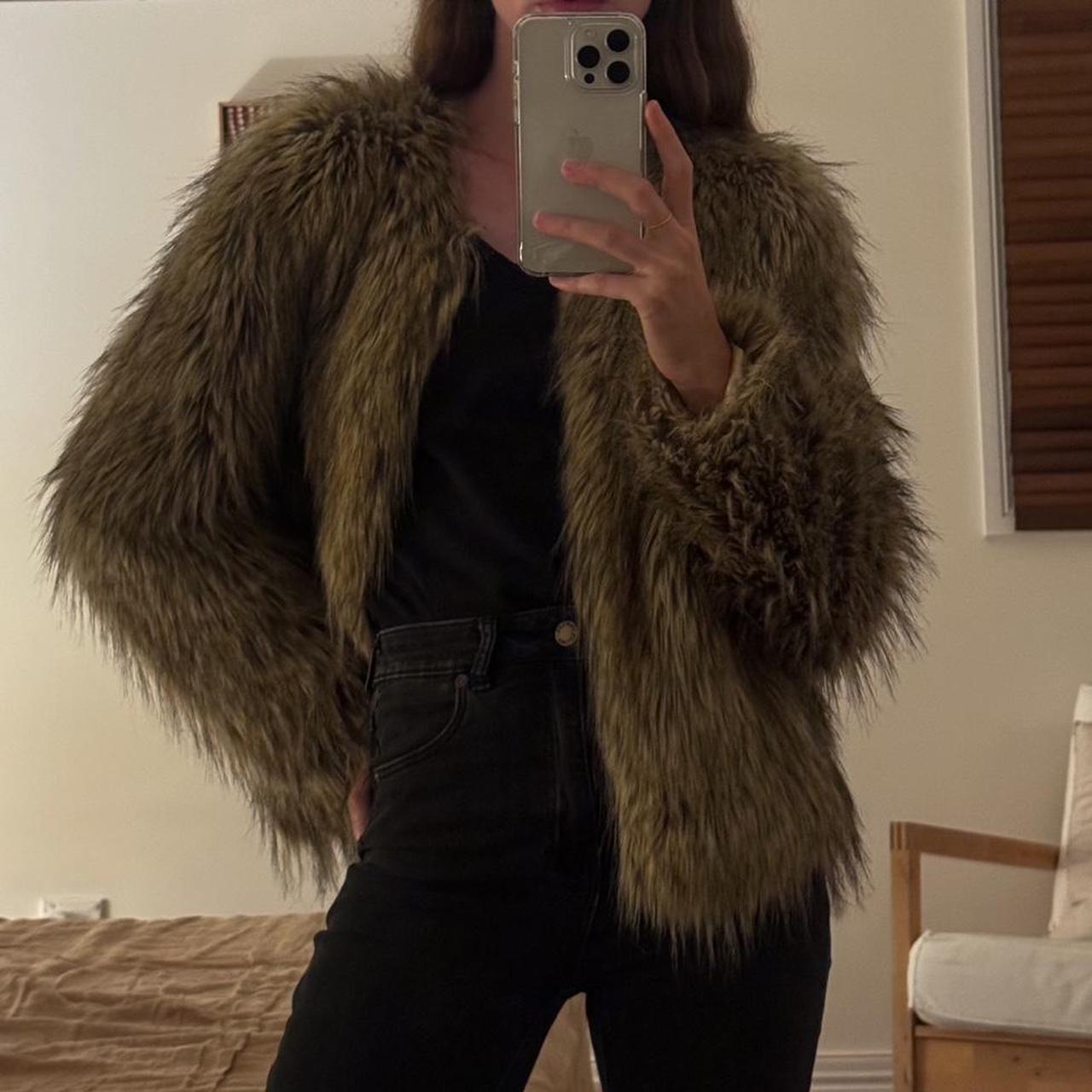 SPORTSGIRL faux fur jacket Excellent used... Depop