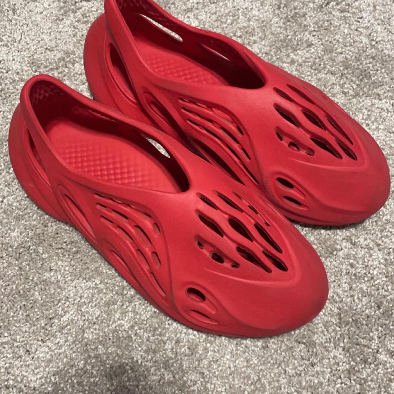 men's red yeezy slides