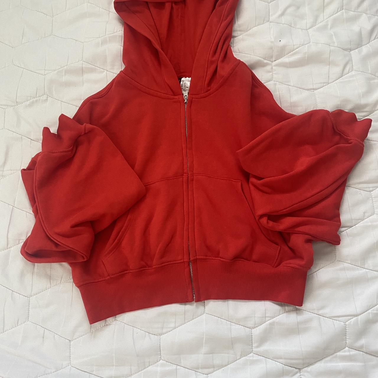 H&m red deals cropped hoodie