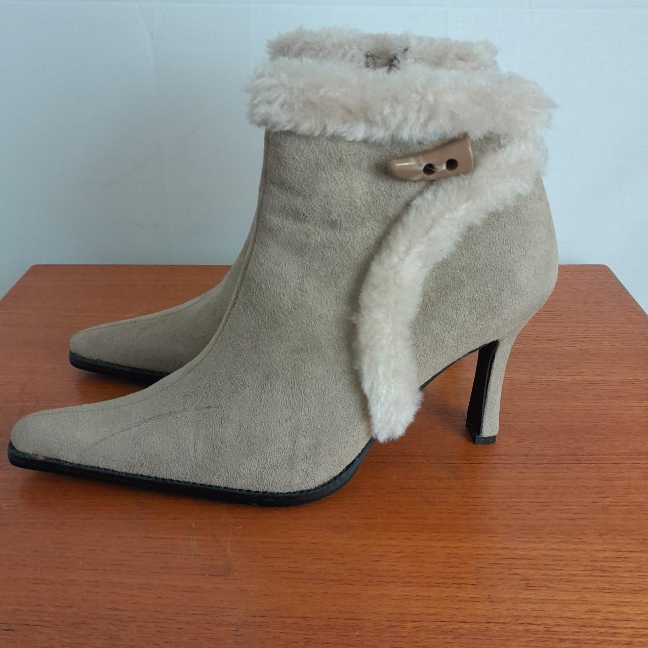 Ladies Suede And Fur Ankle Boots UK Size 6.Boots... Depop