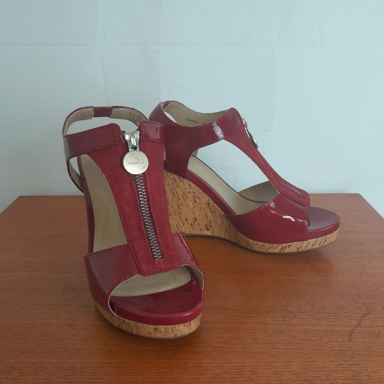 Geox Ladies Italian Patent Wedge UK Size Depop