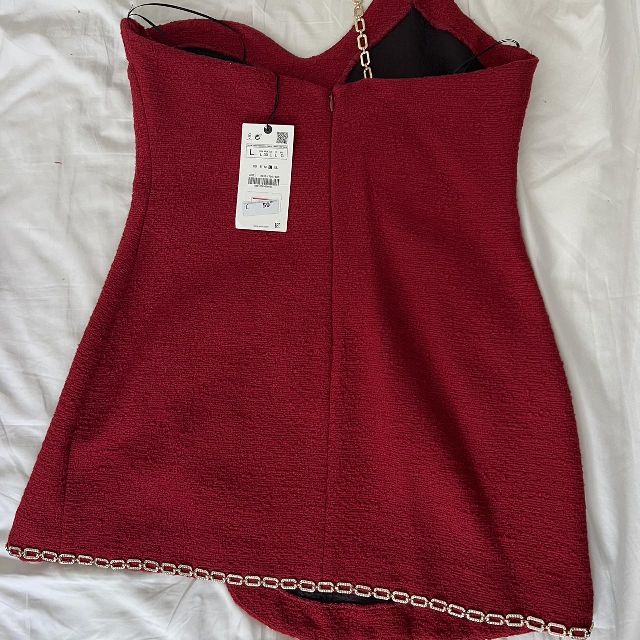 Red Zara mini dress Never used! With tags - Depop