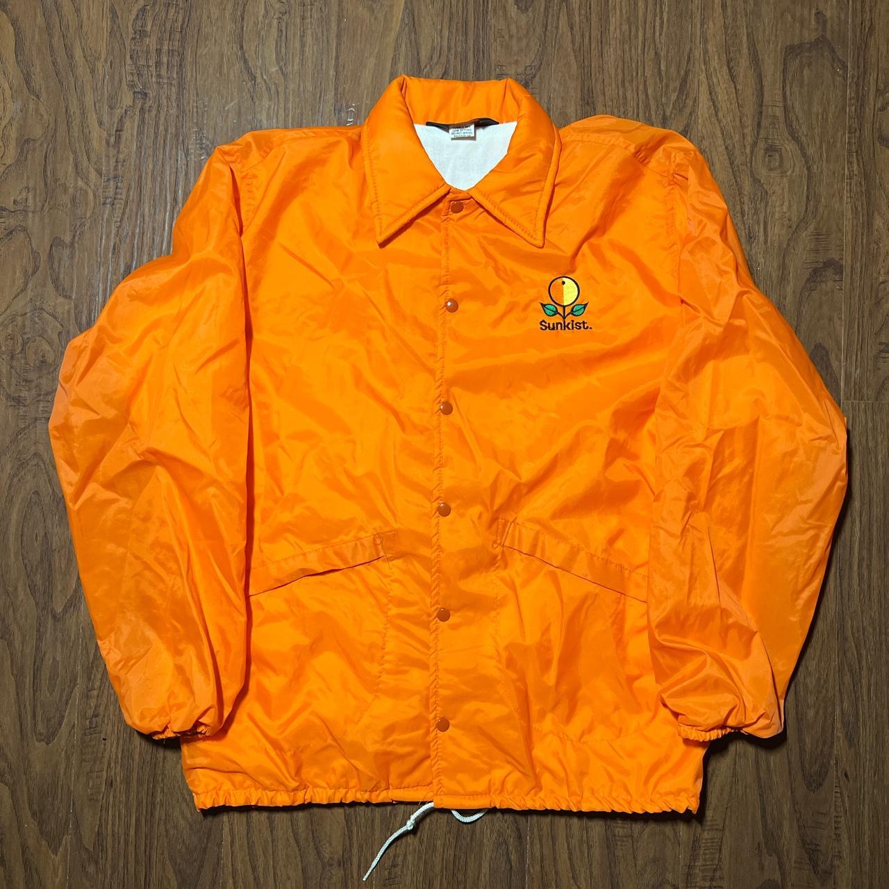 Men's Orange and Green Jacket Depop