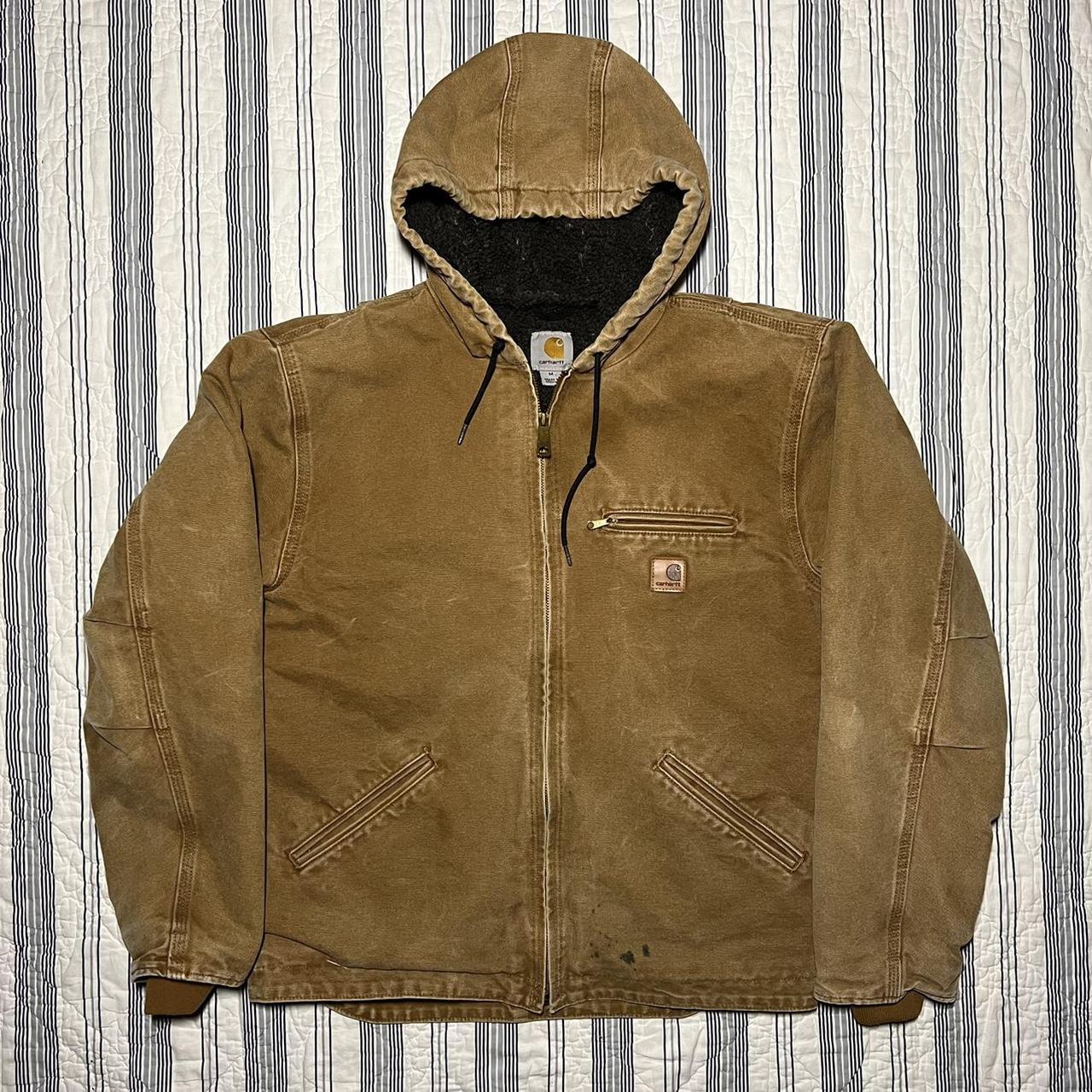 Carhartt Fur Lined Hooded Detroit Jacket M 23 Pit... - Depop