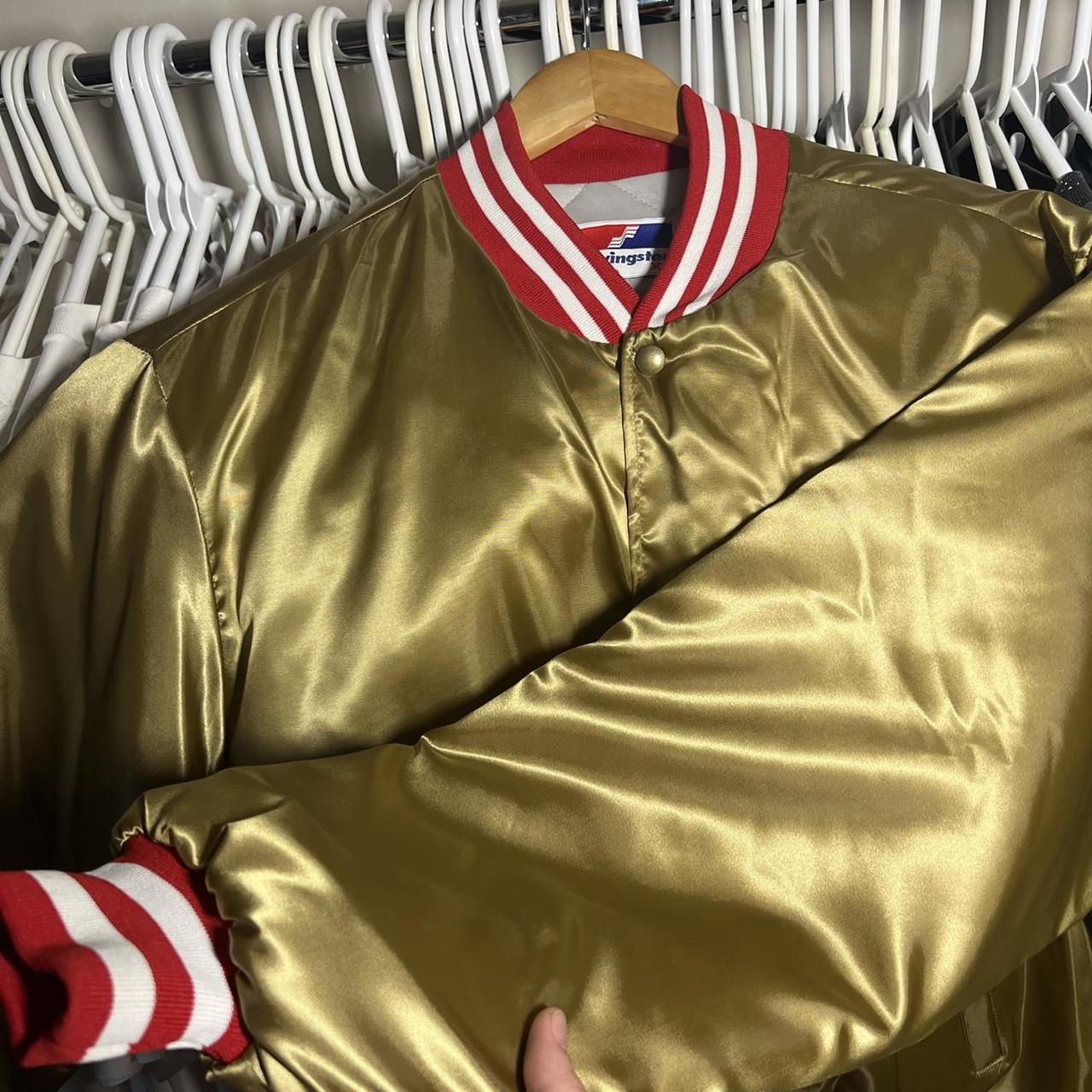 Vintage San Francisco 49ers Gold Satin Jacket Men’s L Very Nice Swingster