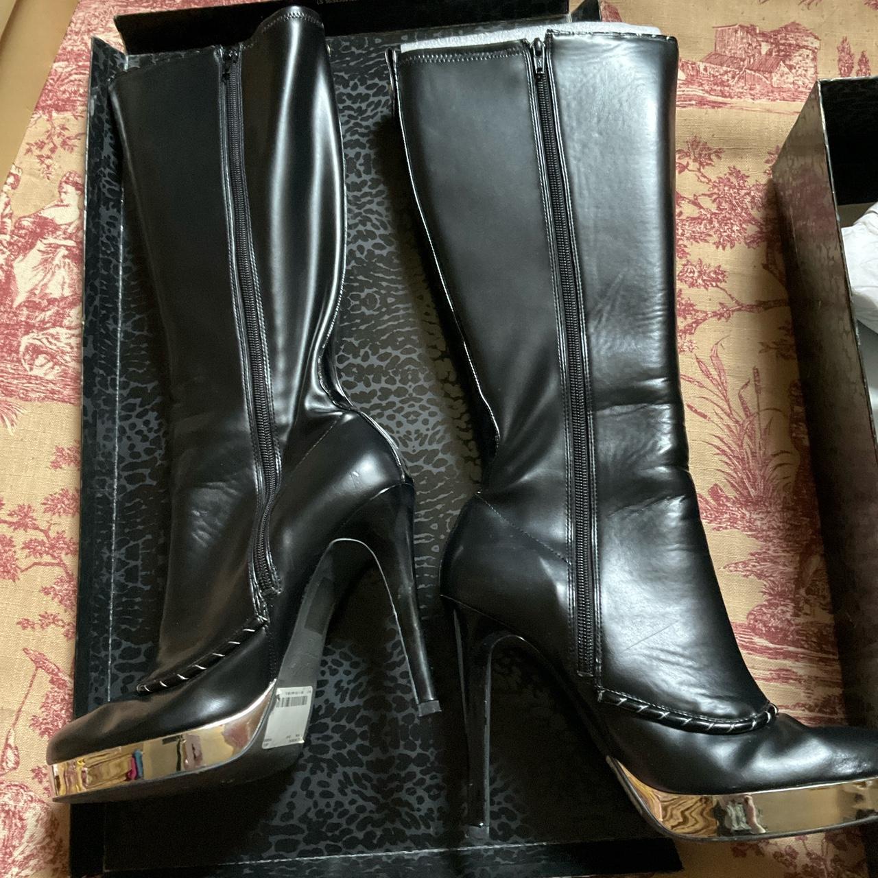 Baby Phat Women's Black Boots | Depop