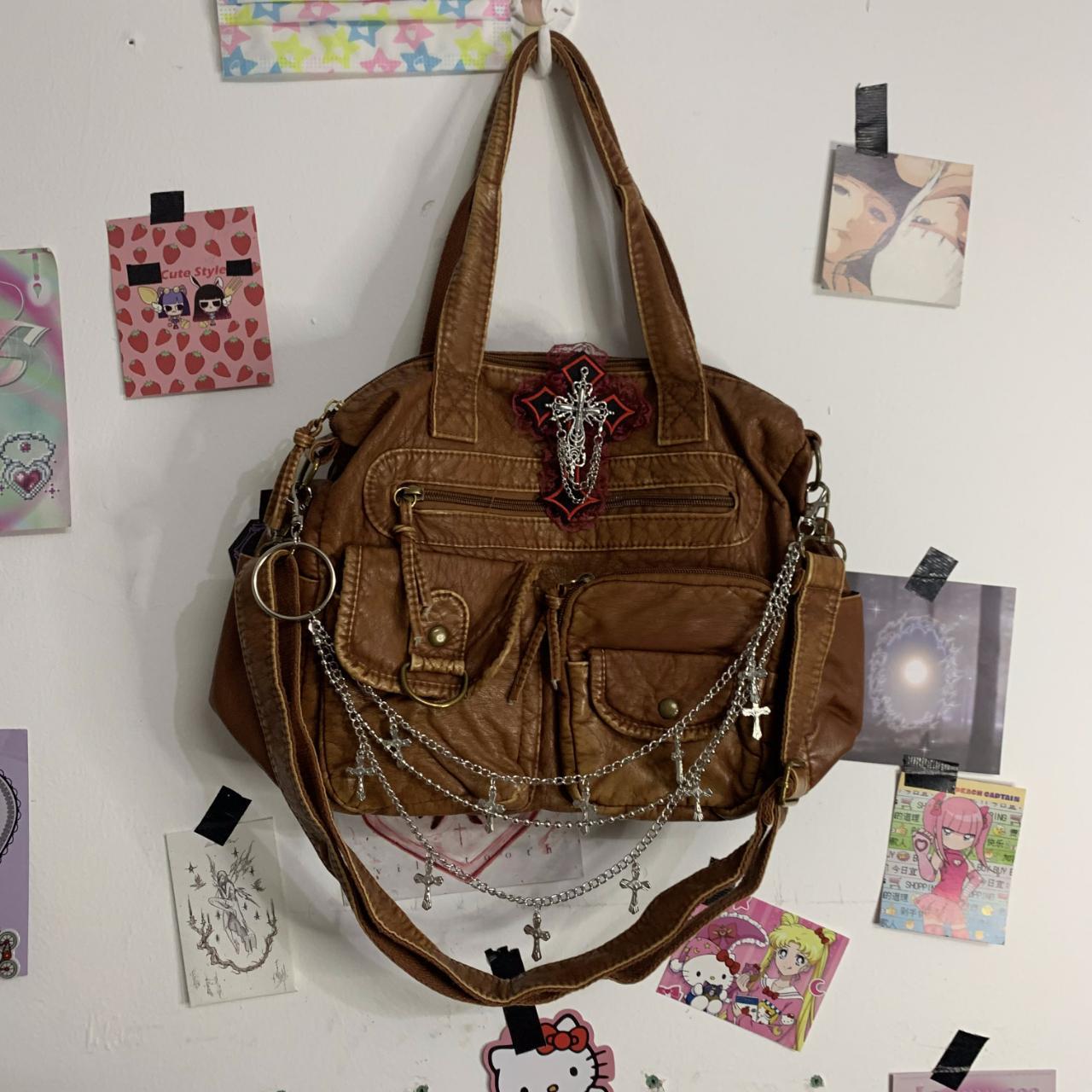 00S y2k streetwear pu bag, streetwear bag, grunge... - Depop