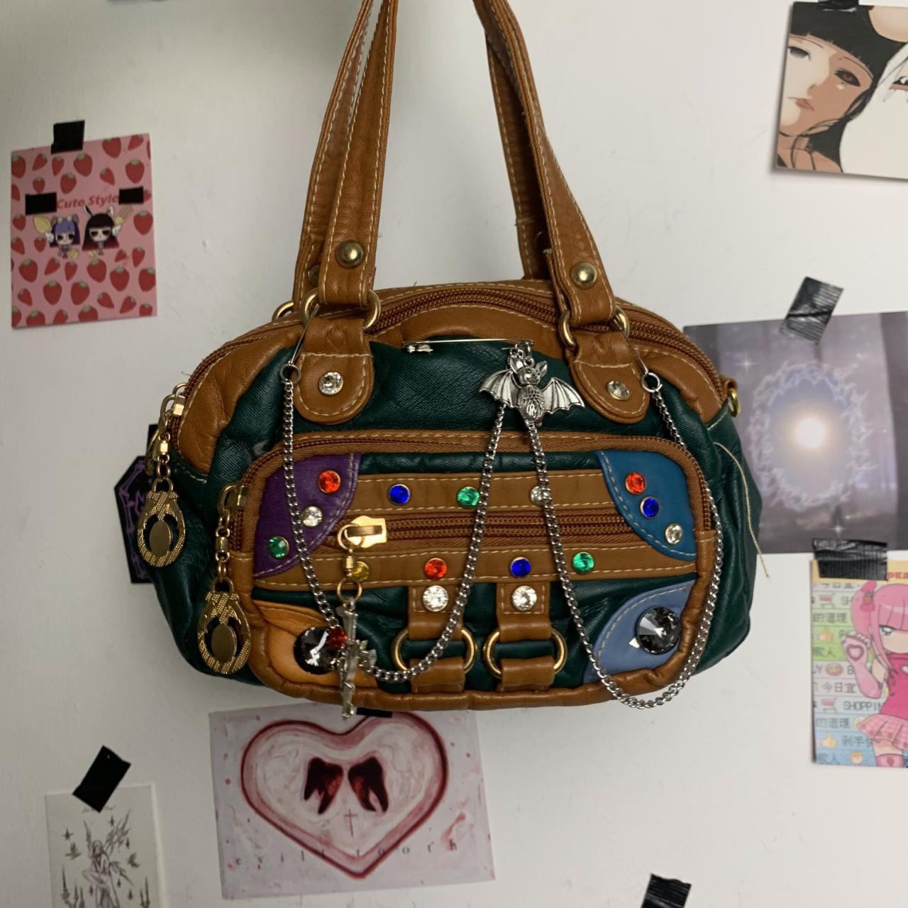 y2k pu bag, street bag, cute purse, remake purse | Depop