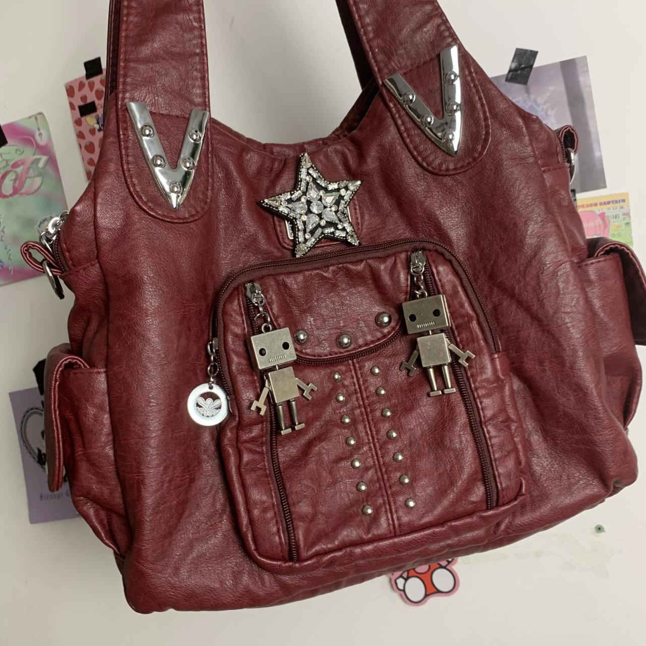 grunge Y2K fake leather bag 00s archive
