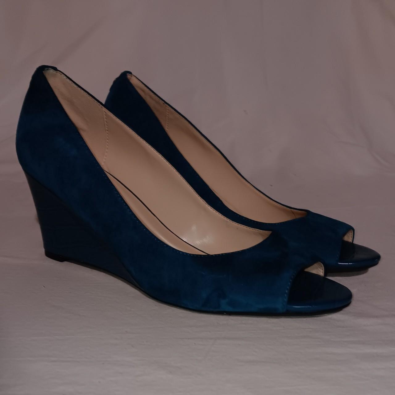 Nine West Women's Pumps Blue/Navy US 10 – Blue suede peep toe