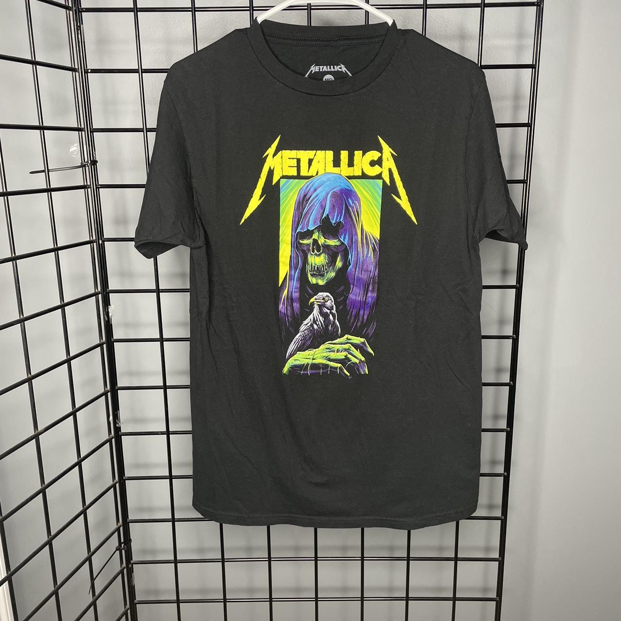 Metallica Neon Graphic T-shirt Mens S/M Worn... - Depop