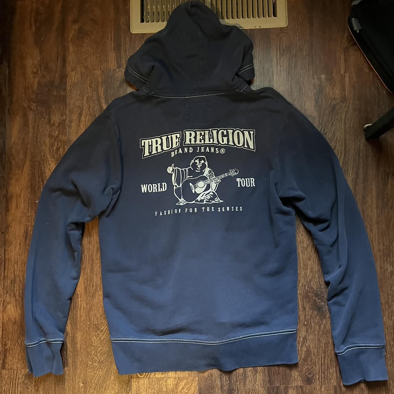 True religion big t zip up Size M Navy color Fire... - Depop