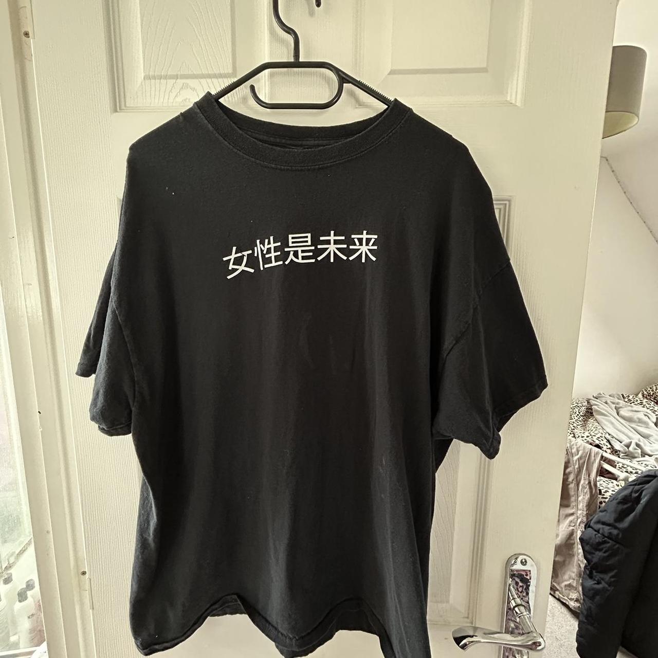 pretty little thing oversized black graphic tee Depop