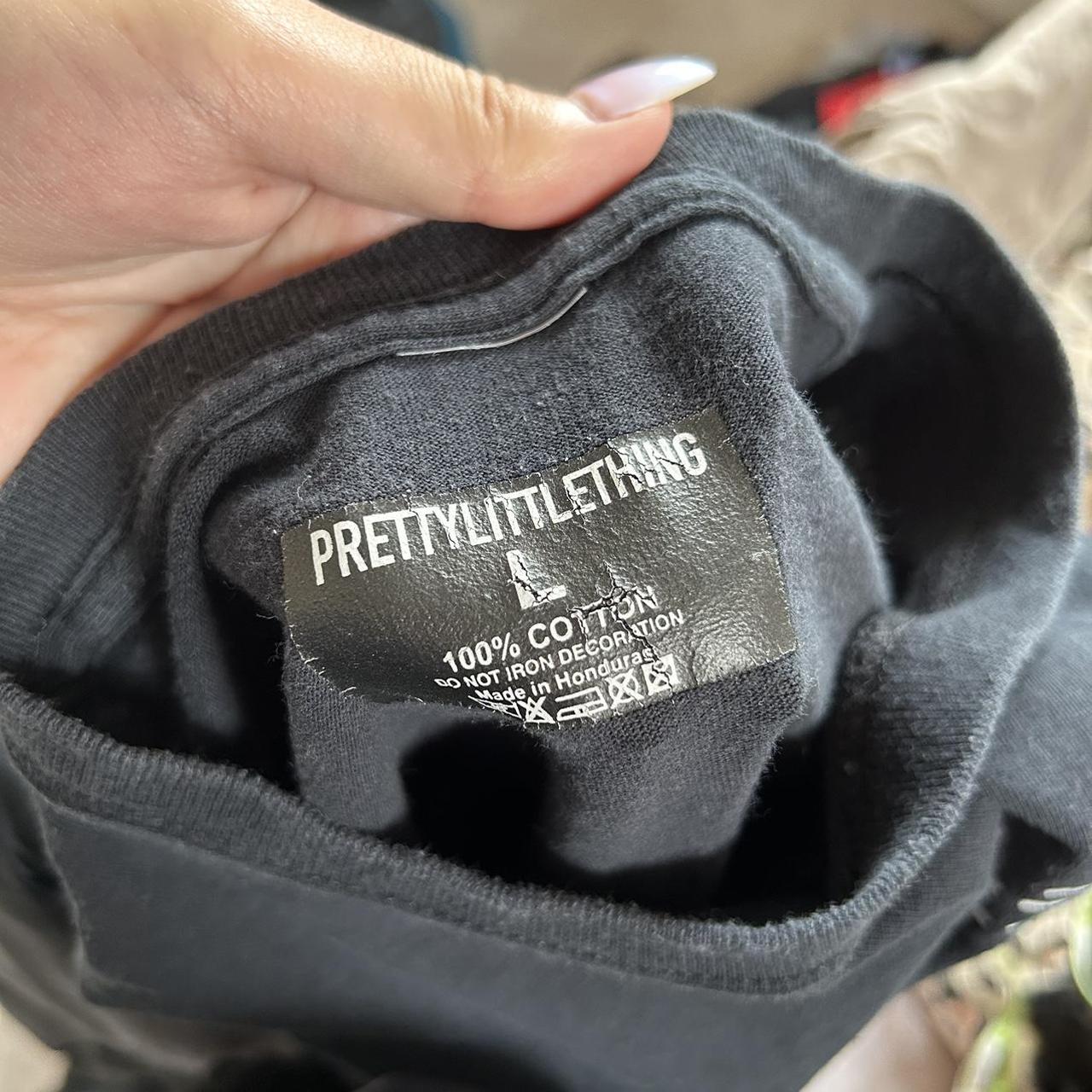pretty little thing oversized black graphic tee Depop