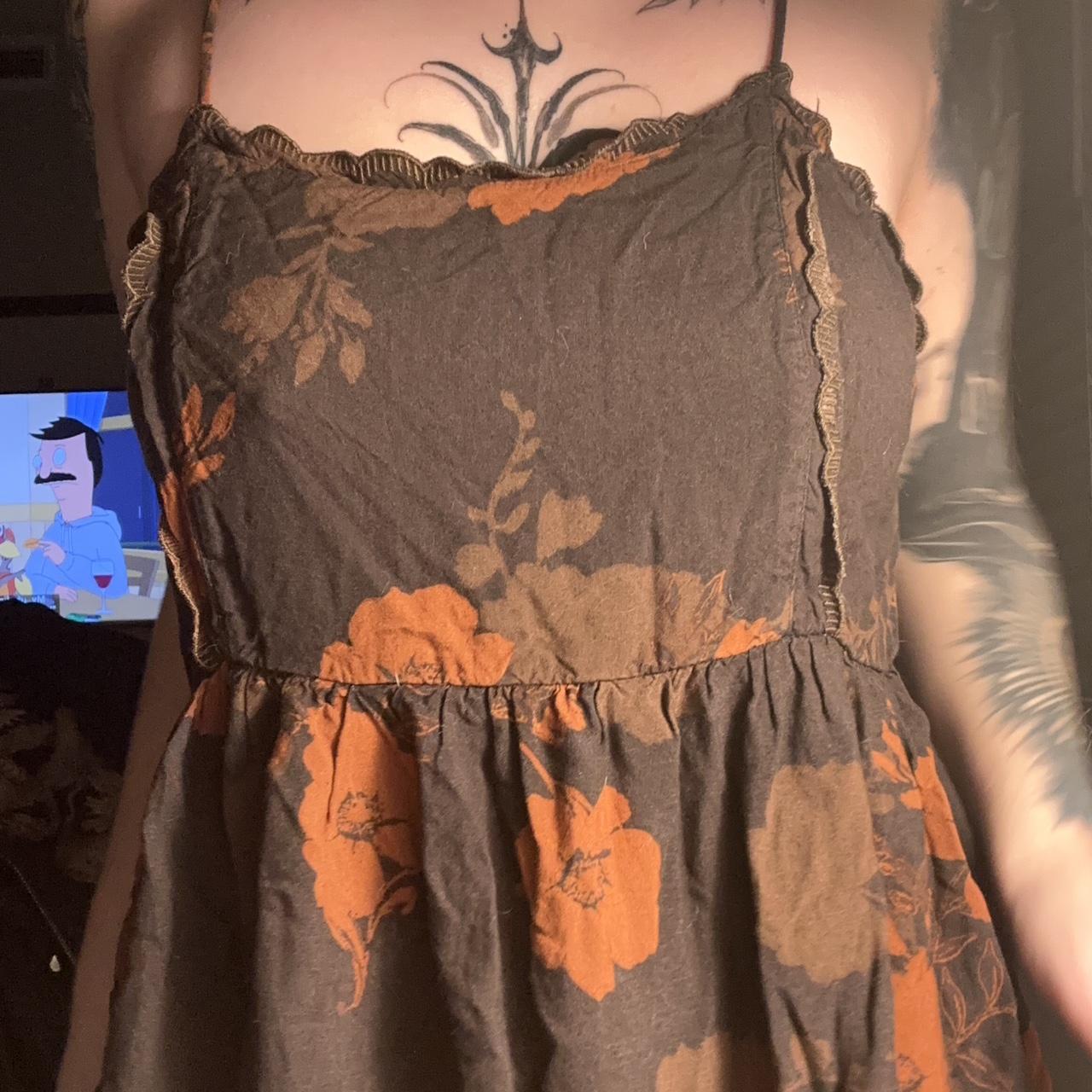 Urban Outfitters Women's Orange and Brown Dress (2)