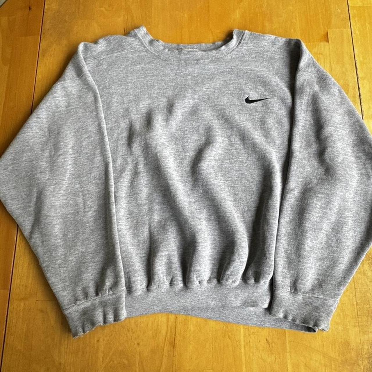 90s grey Nike sweater Pit to pit:25in Length:24 - Depop