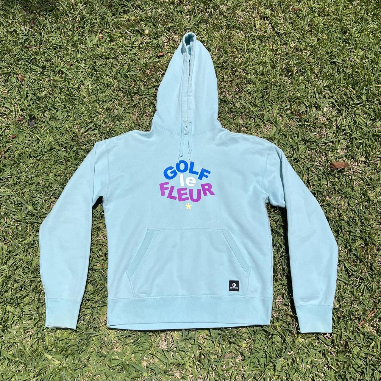 Golf Le Fleur X Converse hoodie Baby blue color Size