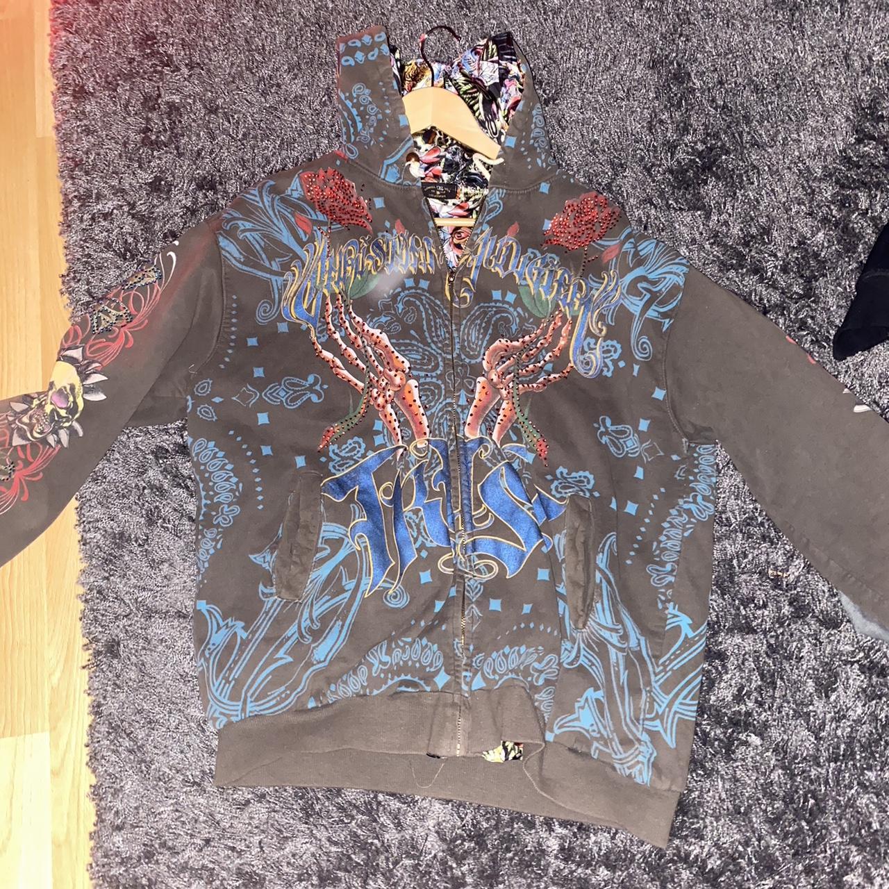 vintage christian audigier hoodie in great Depop