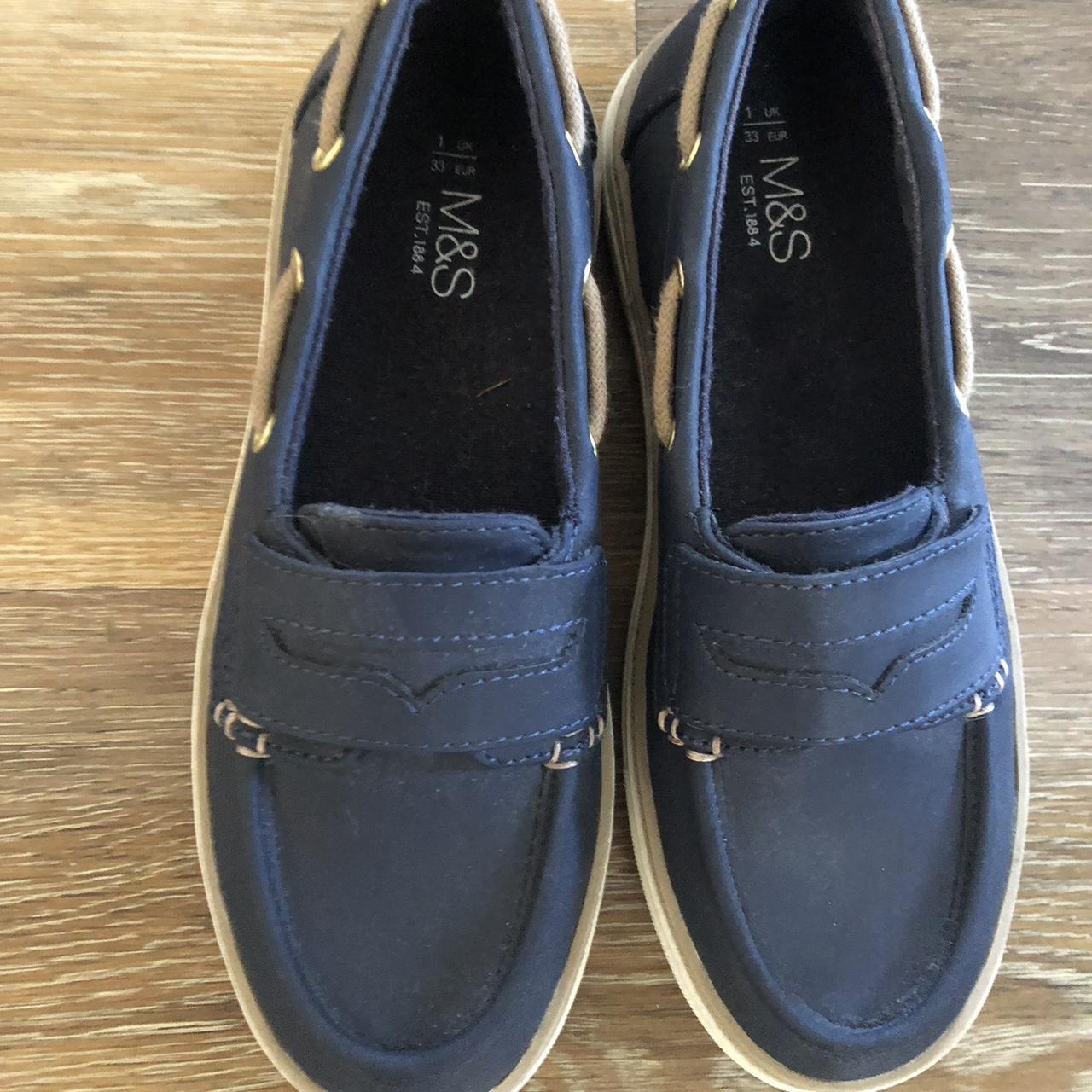Loafers Marks And Spencer Navy Blue Shoes M&S Size (41) Navy Blue