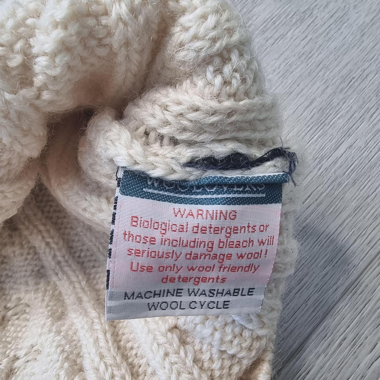 Woolovers Jumper Aran Cream Cable Chunky Knit... Depop