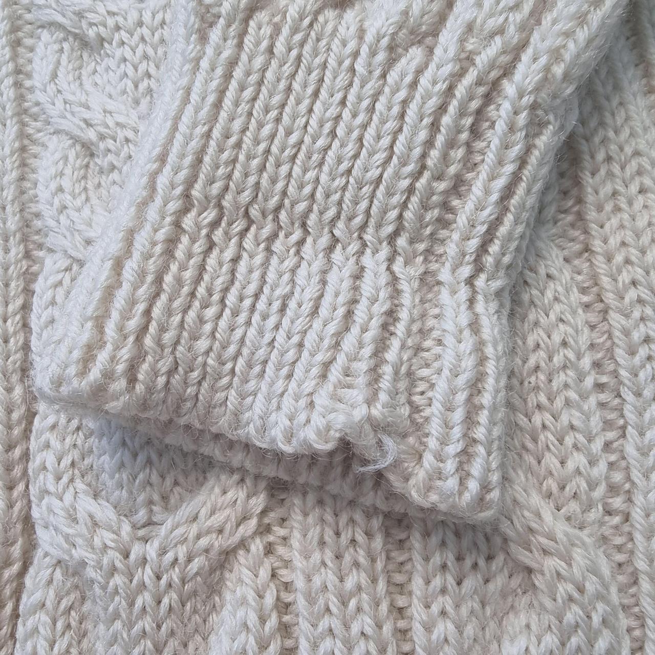 Woolovers Jumper Aran Cream Cable Chunky Knit... Depop