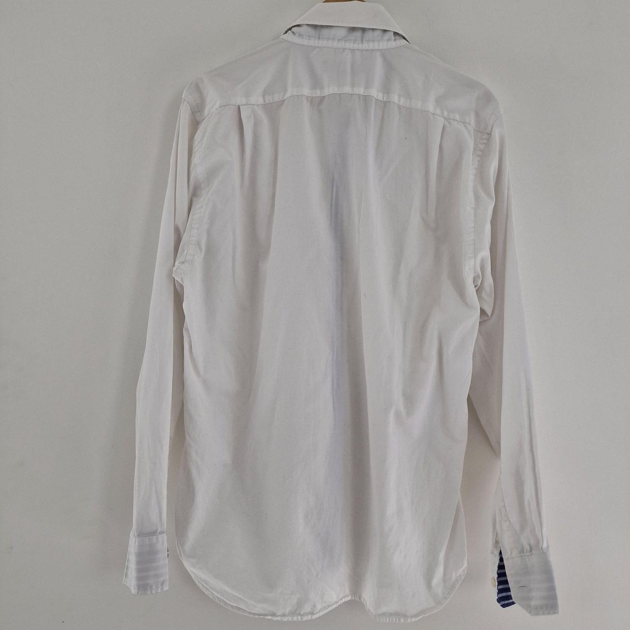 Kurt Geiger Shirt XL White 100% Cotton Striped... - Depop