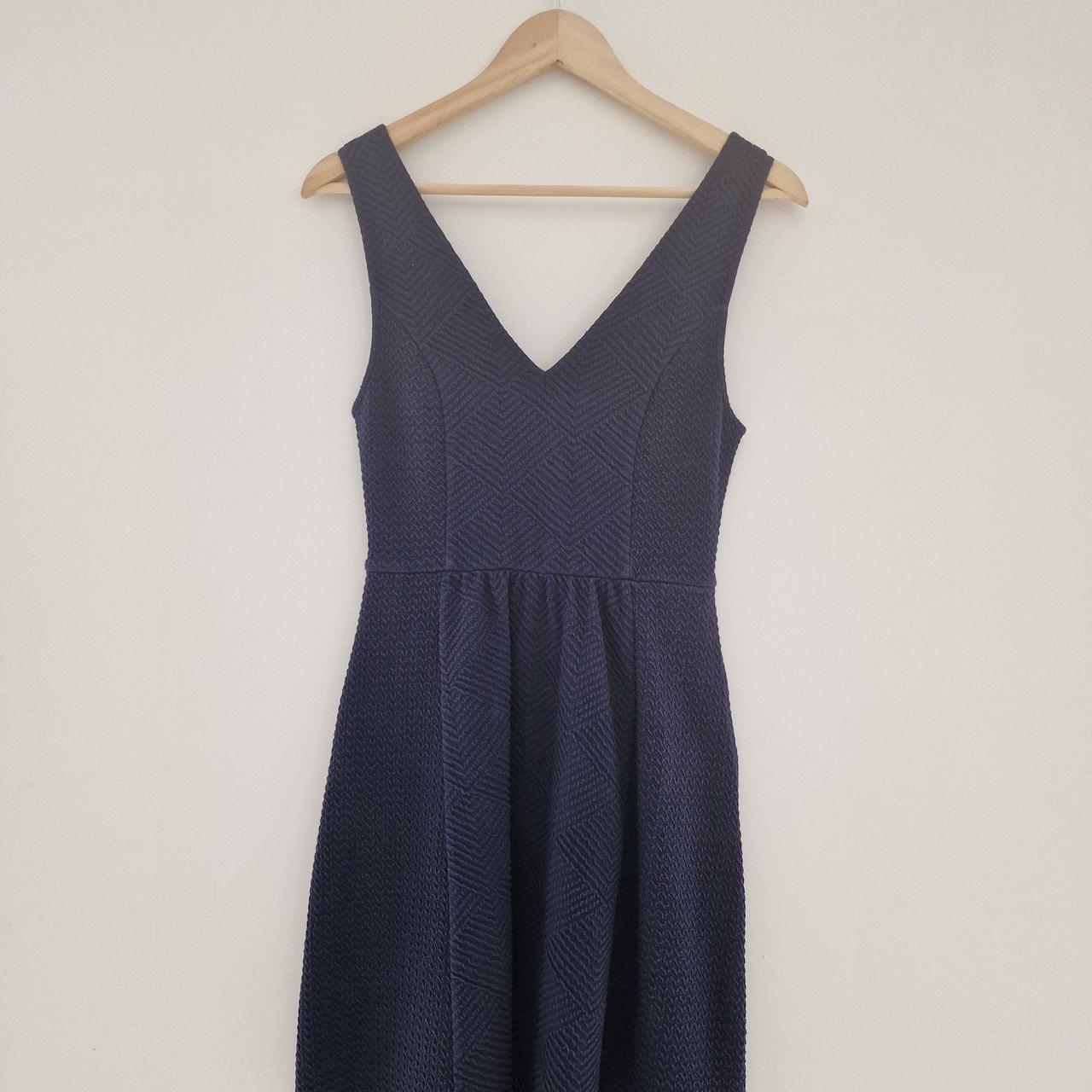 Maeve By Anthropologie Dress UK 8 Navy Low V Neck... Depop