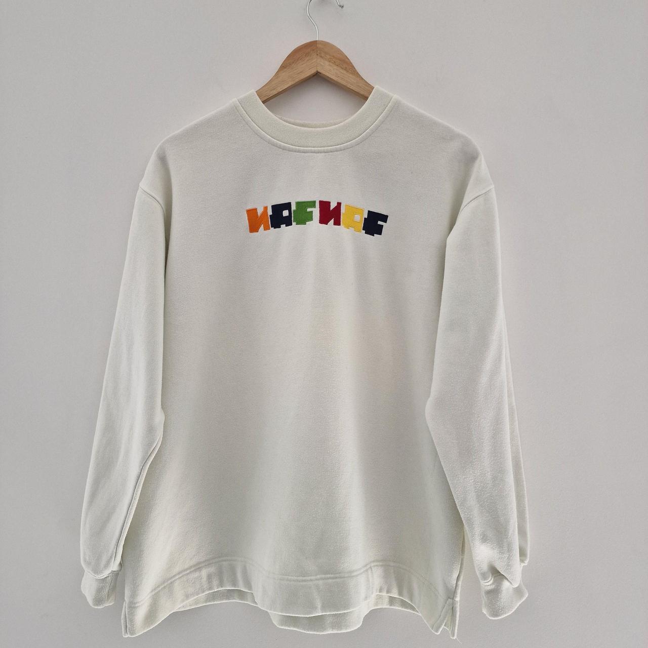 Vintage NafNaf Embroidered Logo Spellout Sweatshirt... - Depop