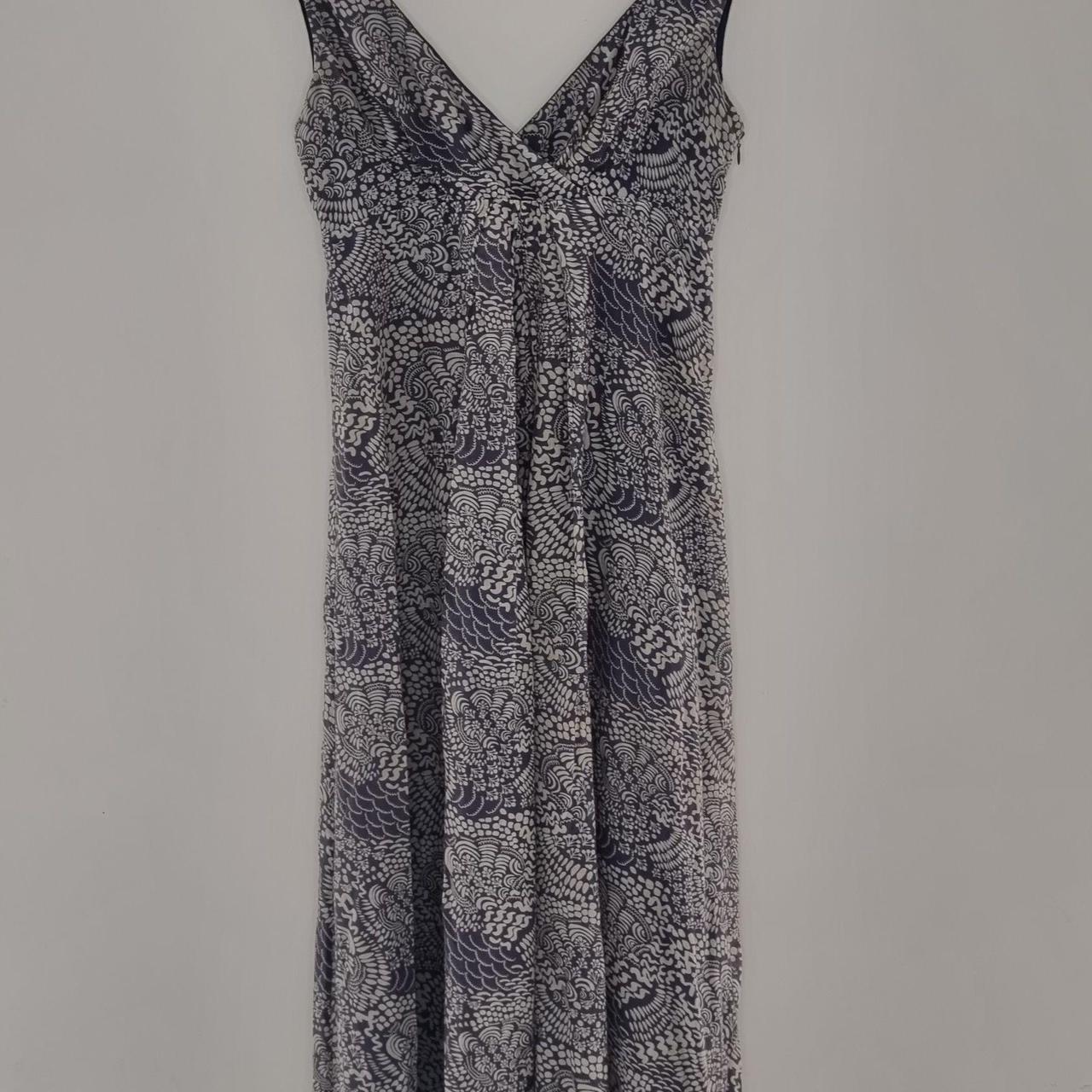 TOAST Dress Womens UK 10 Grey Abstract Floral Silk... - Depop