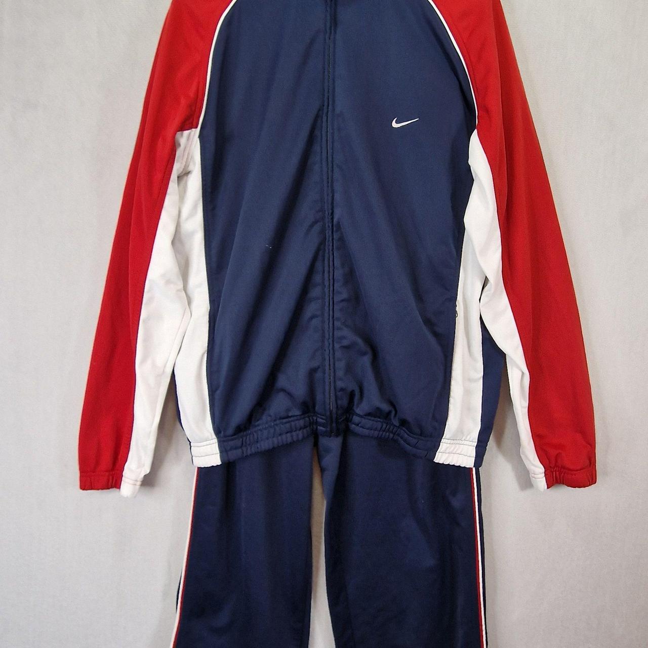 Nike red white fashion and blue tracksuit