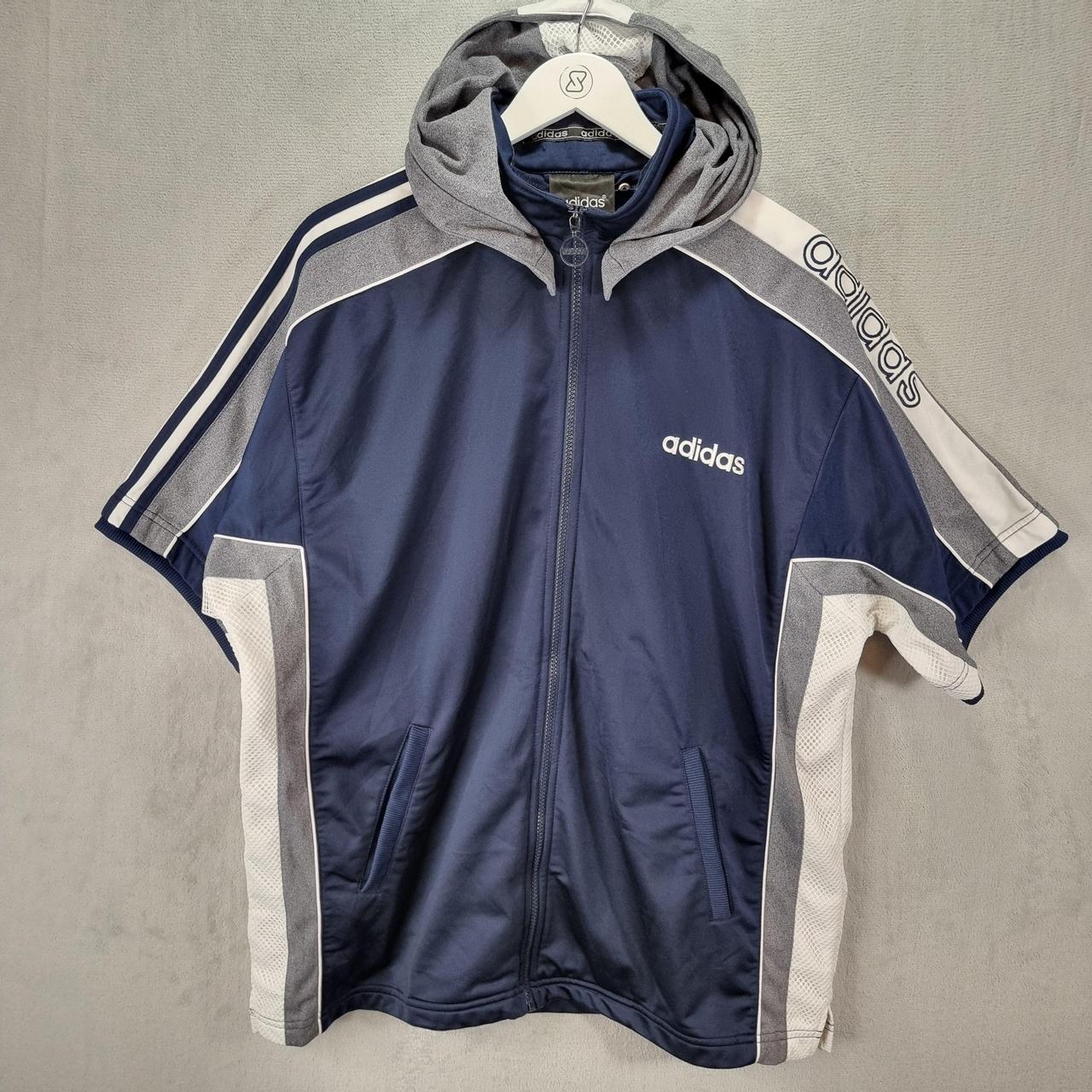 Adidas Track Jacket Mens XL Vintage 90s Blue Short. Depop