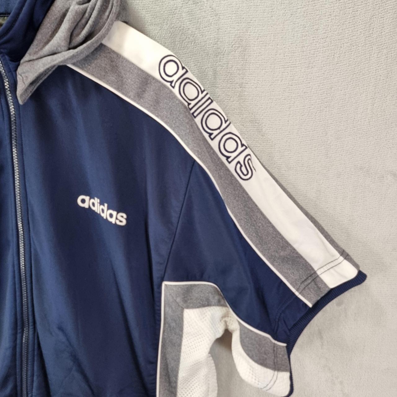 Adidas Track Jacket Mens XL Vintage 90s Blue Short | Depop