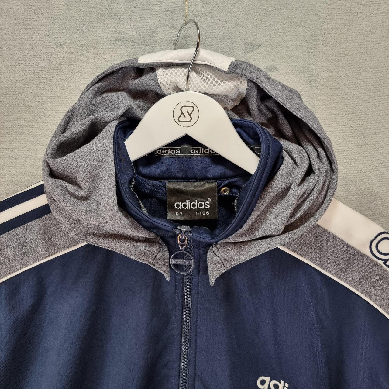 Vintage 90s Adidas Windbreaker Set Navy Blue Track Suit Sz