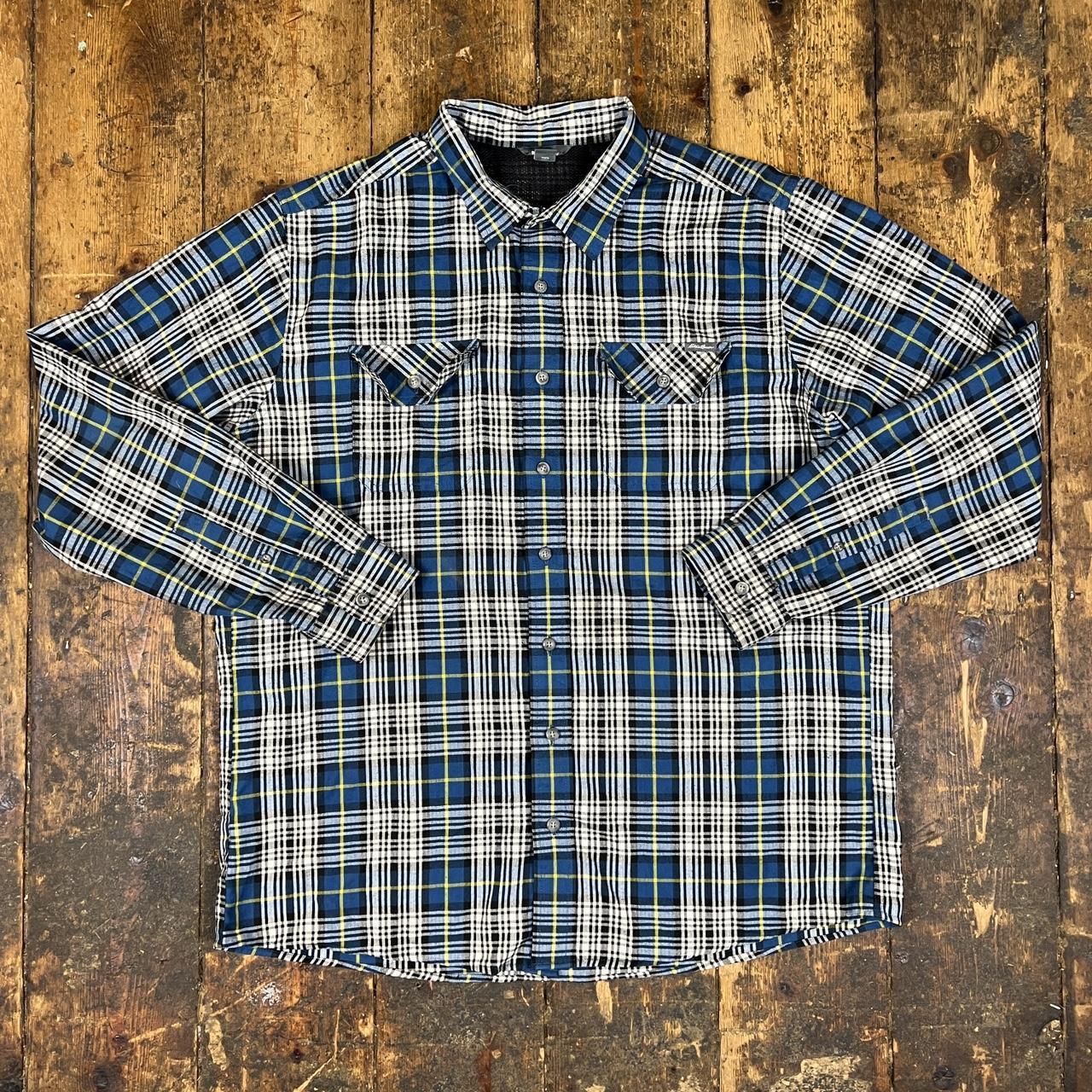 Eddie Bauer Check Shirt Eddie Bauer Blue and White... Depop