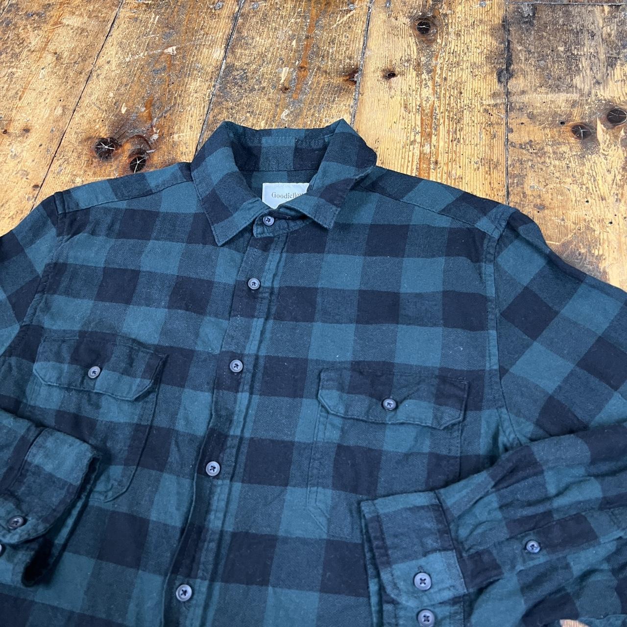 Goodfellow & Co. Men's Green and Navy Shirt | Depop