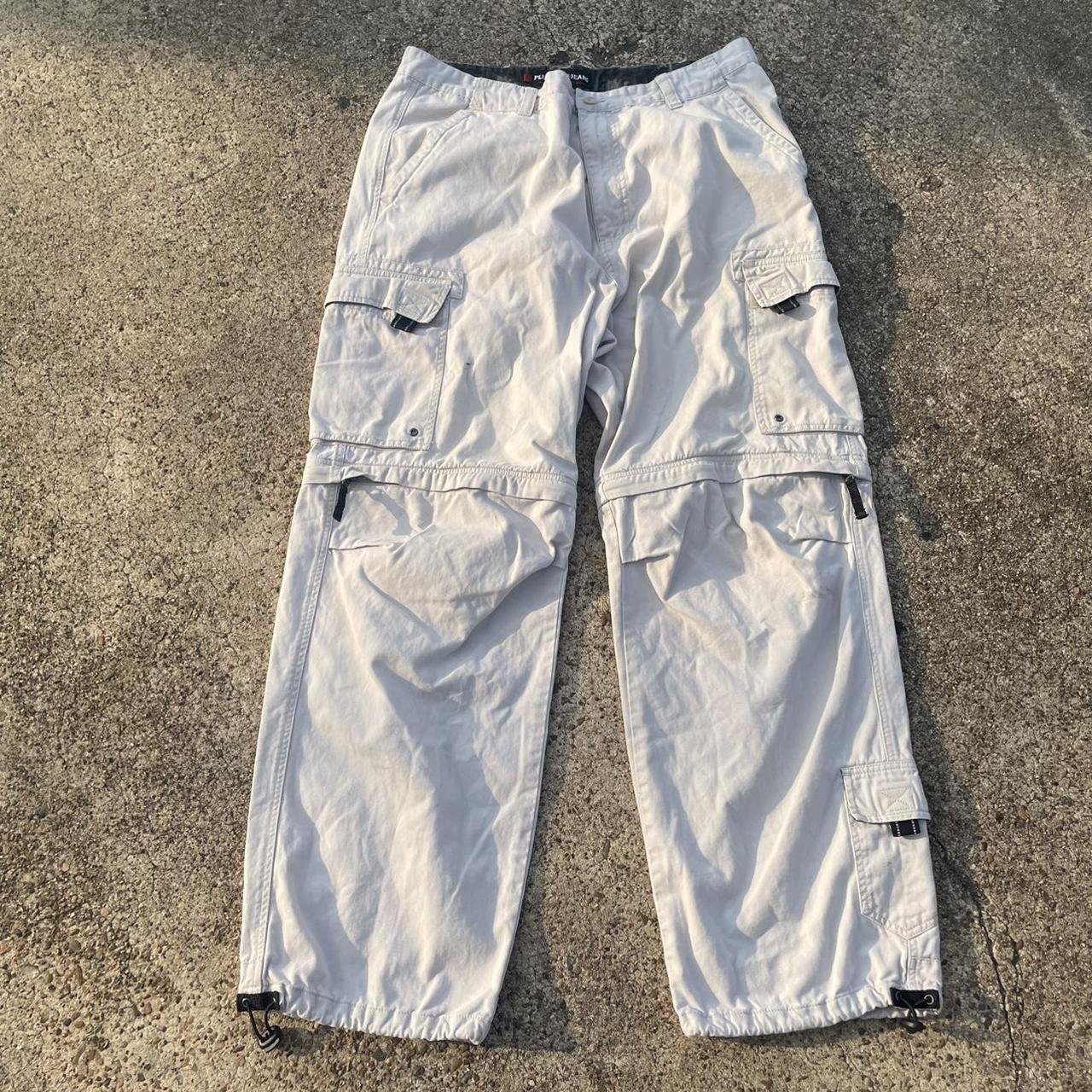 JNCO Men's White and Grey Trousers | Depop