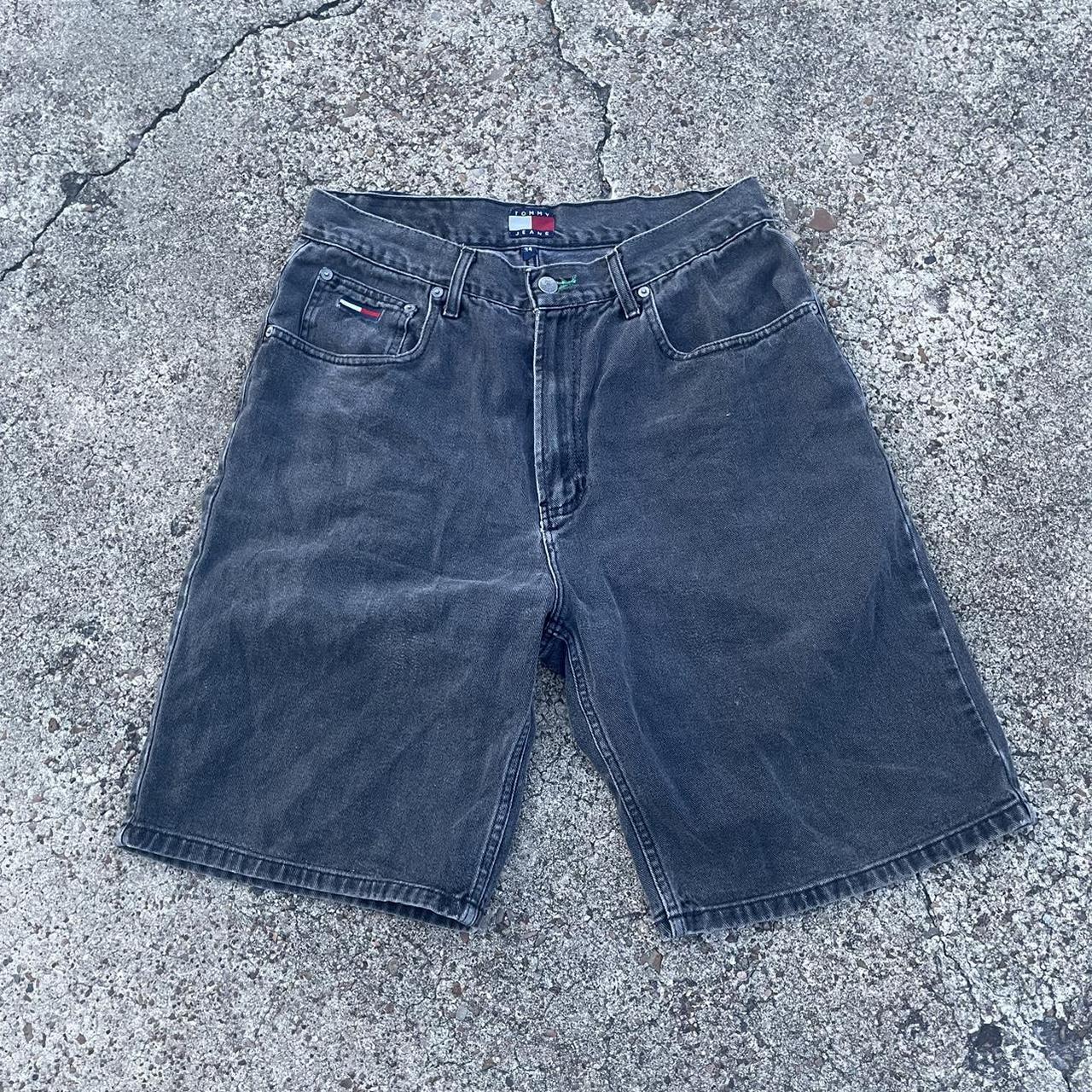 Tommy Hilfiger jorts charcoal blck tommy jort for... - Depop