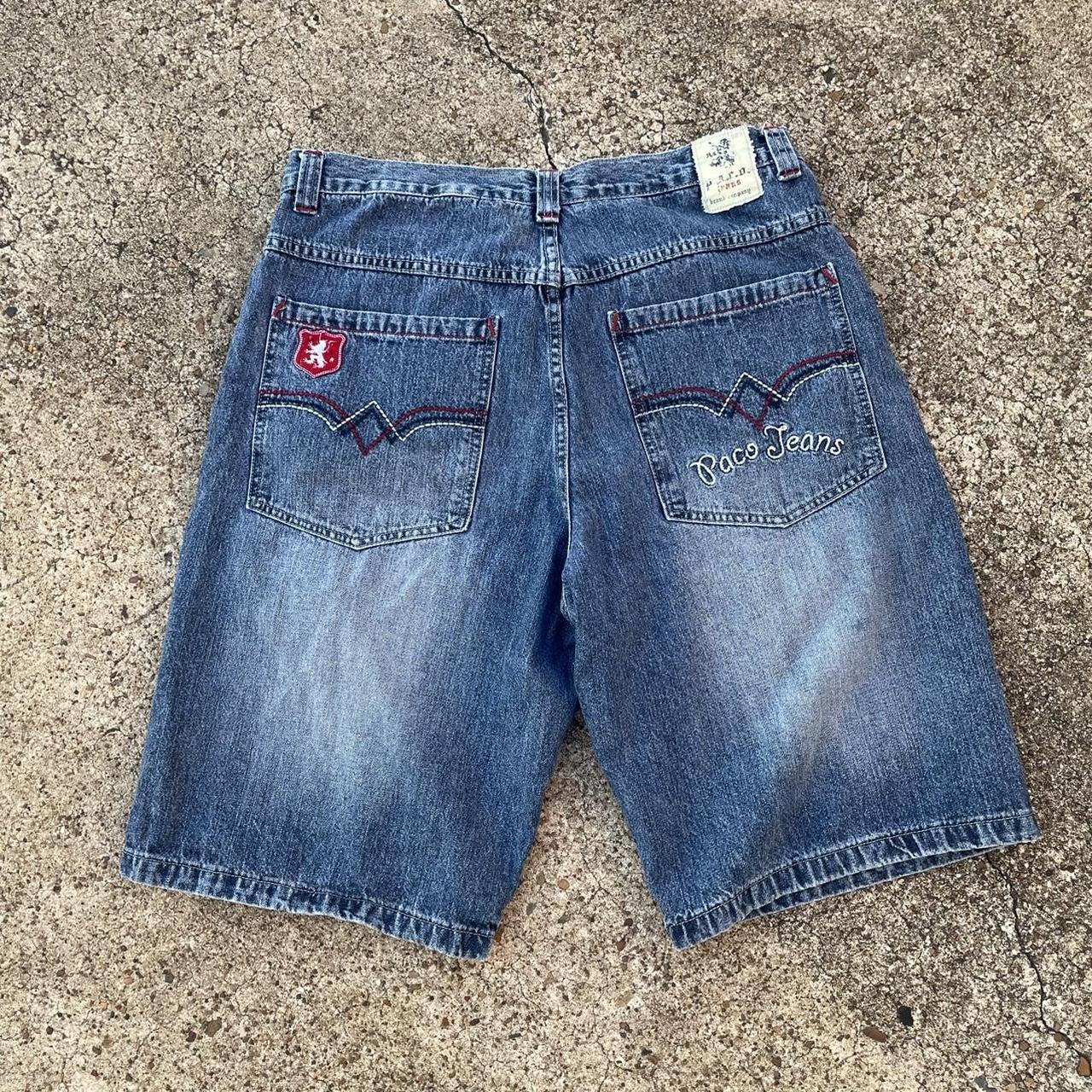 Y2k baggy embroidery paco jorts with an amazing... - Depop