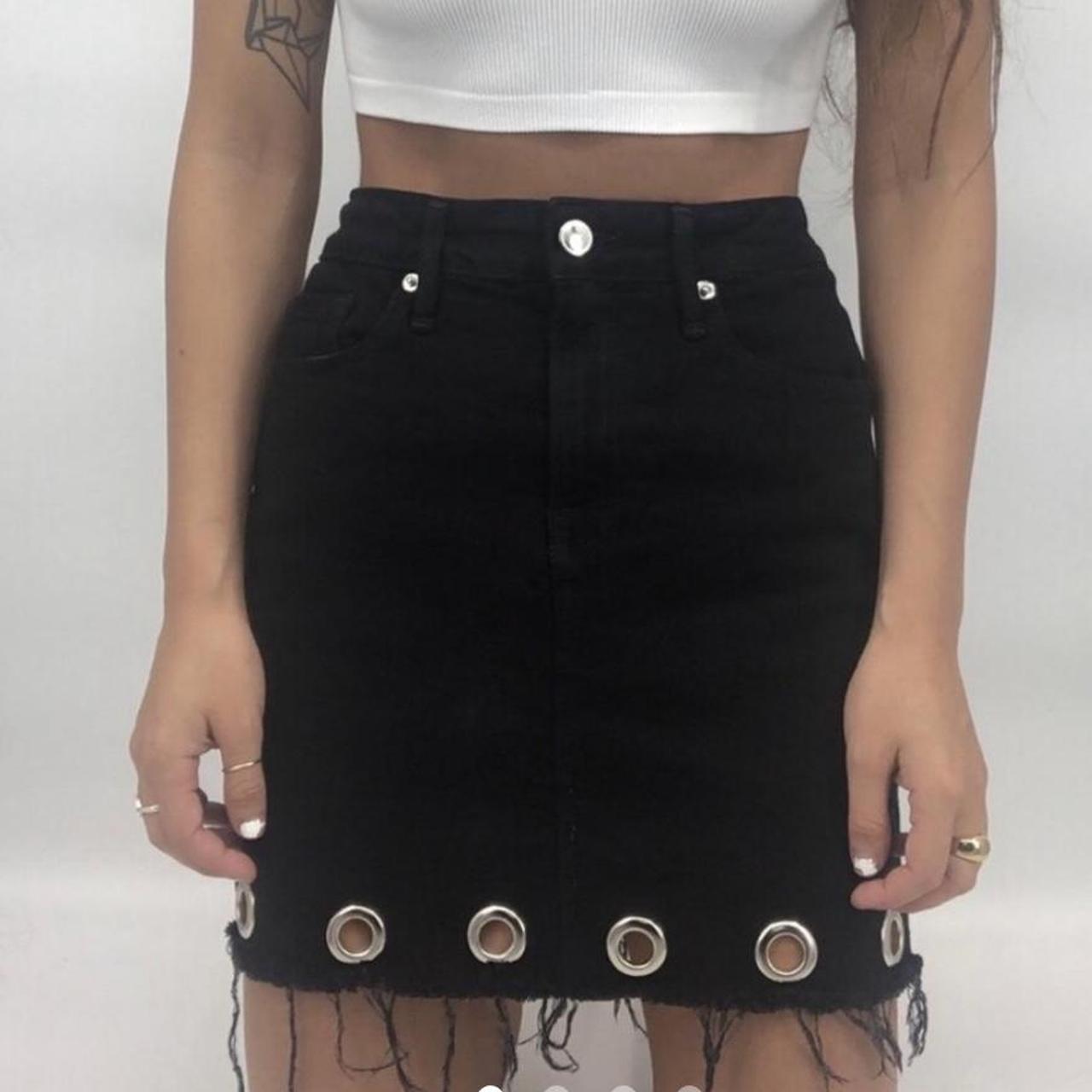 Black denim on sale skirt size 10