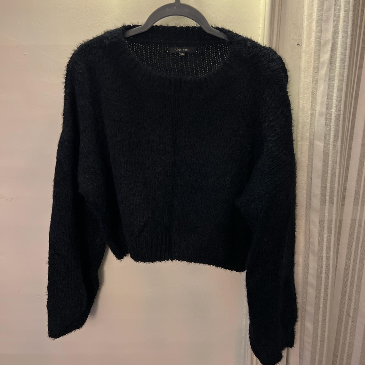 slight cropped loose soft sweater with wide sleeves... - Depop