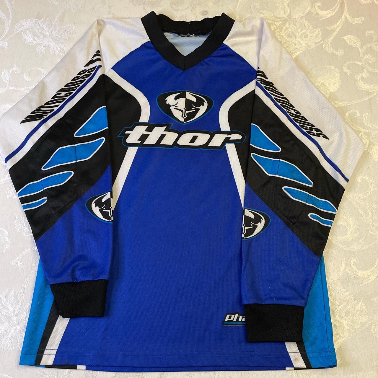 THOR Ph4se MX Motocross Jersey, Blue/White, XS (4-5)