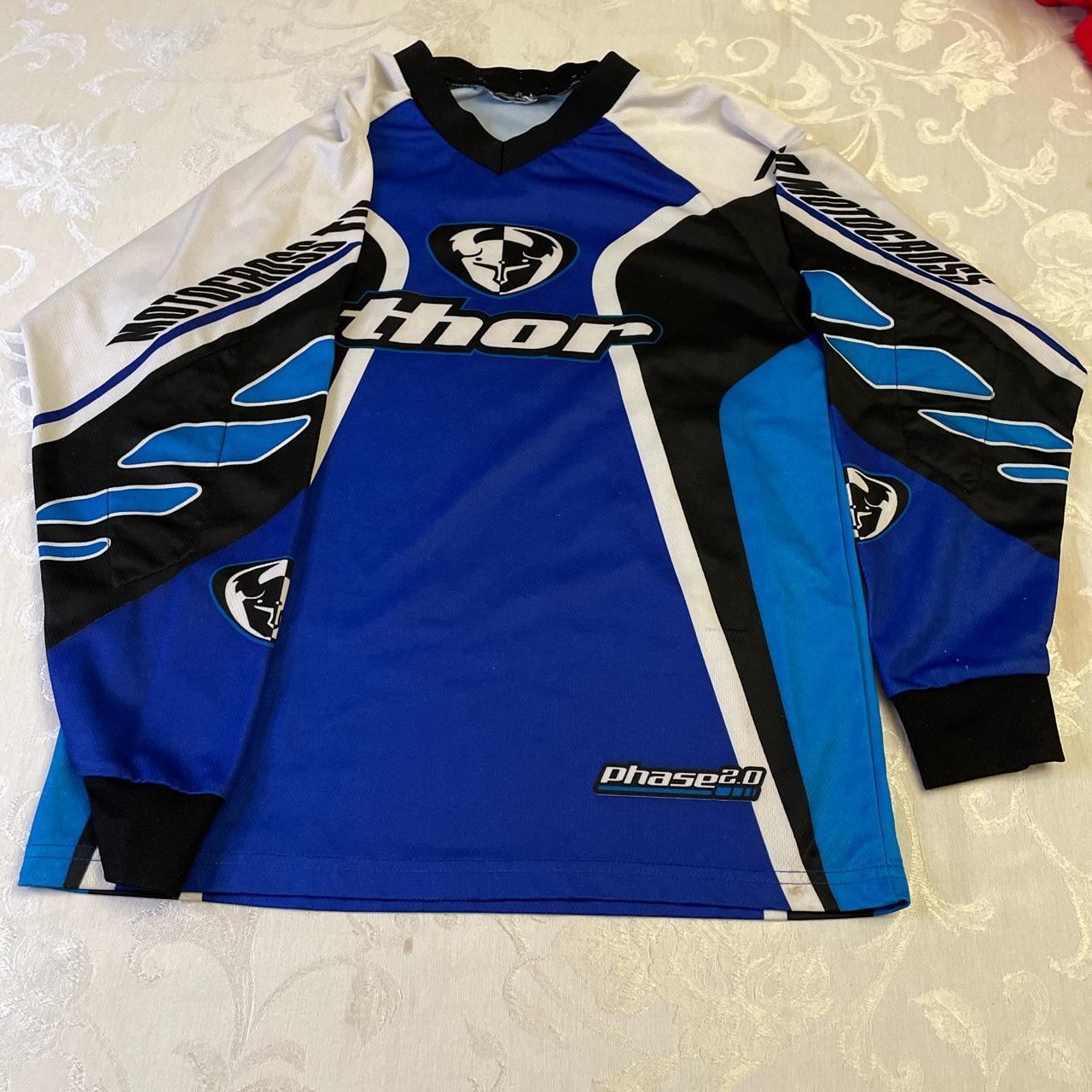 THOR Ph4se MX Motocross Jersey, Blue/White, XS (4-5)