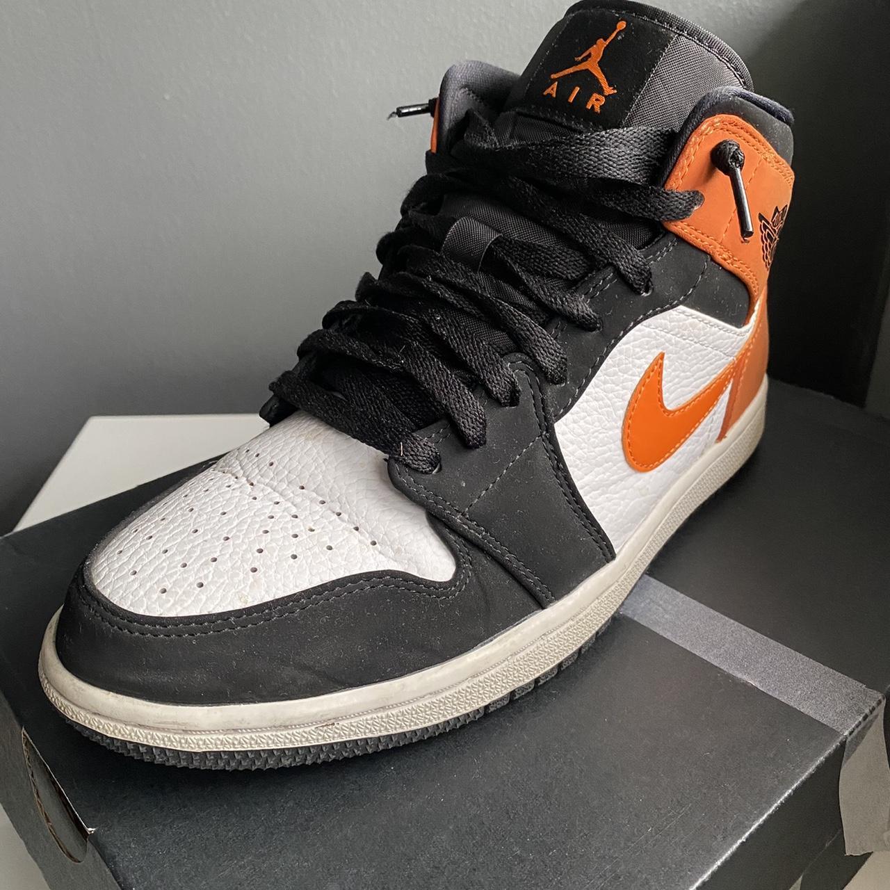 Jordan Women's Black and Orange Trainers | Depop