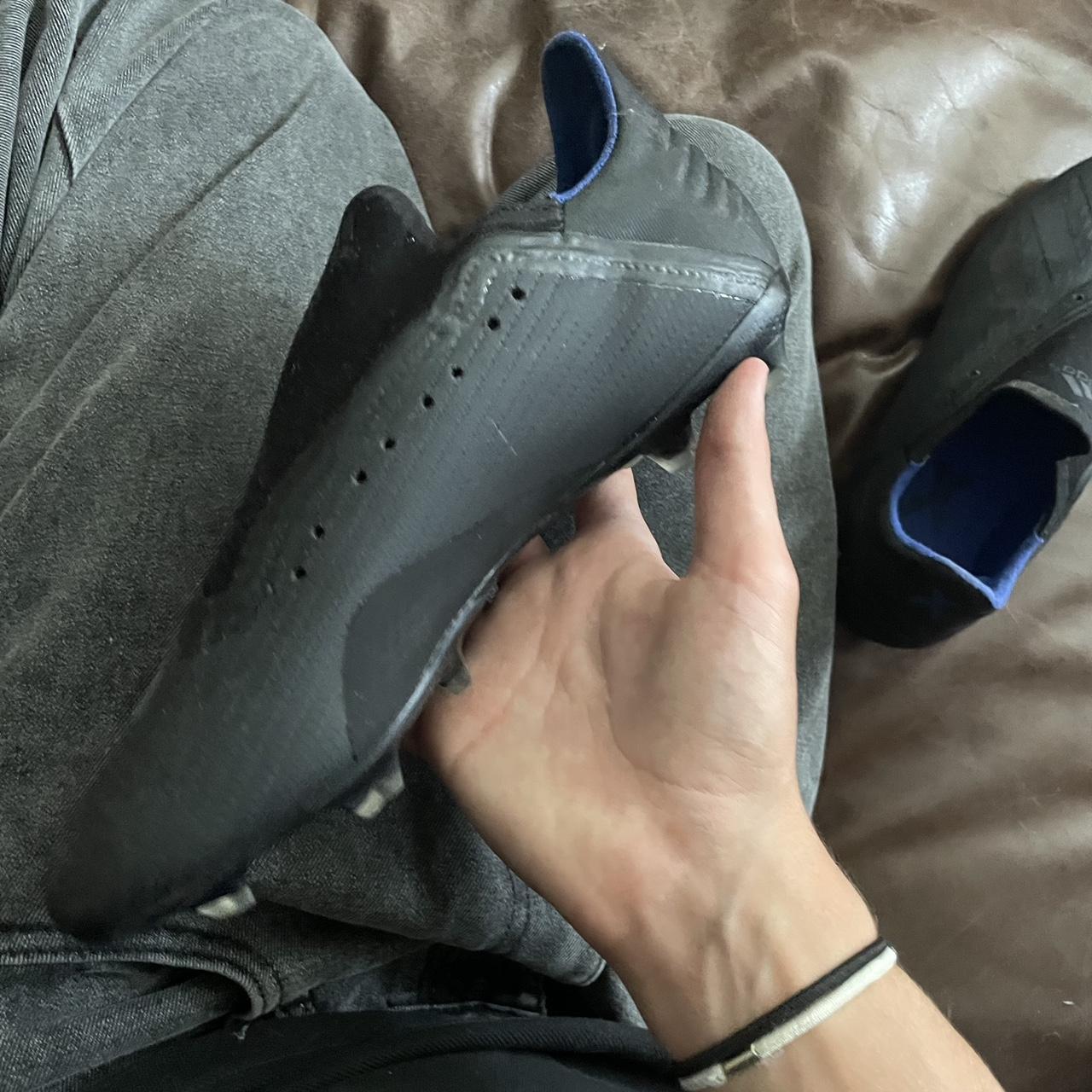 adidas black sock football boots slick black agile... Depop