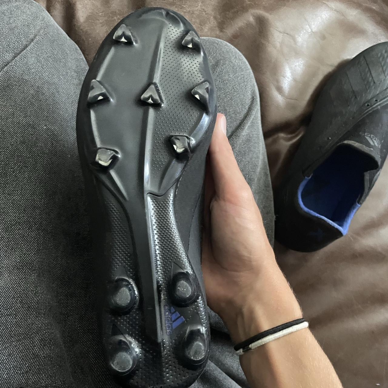 adidas black sock football boots slick black agile... Depop