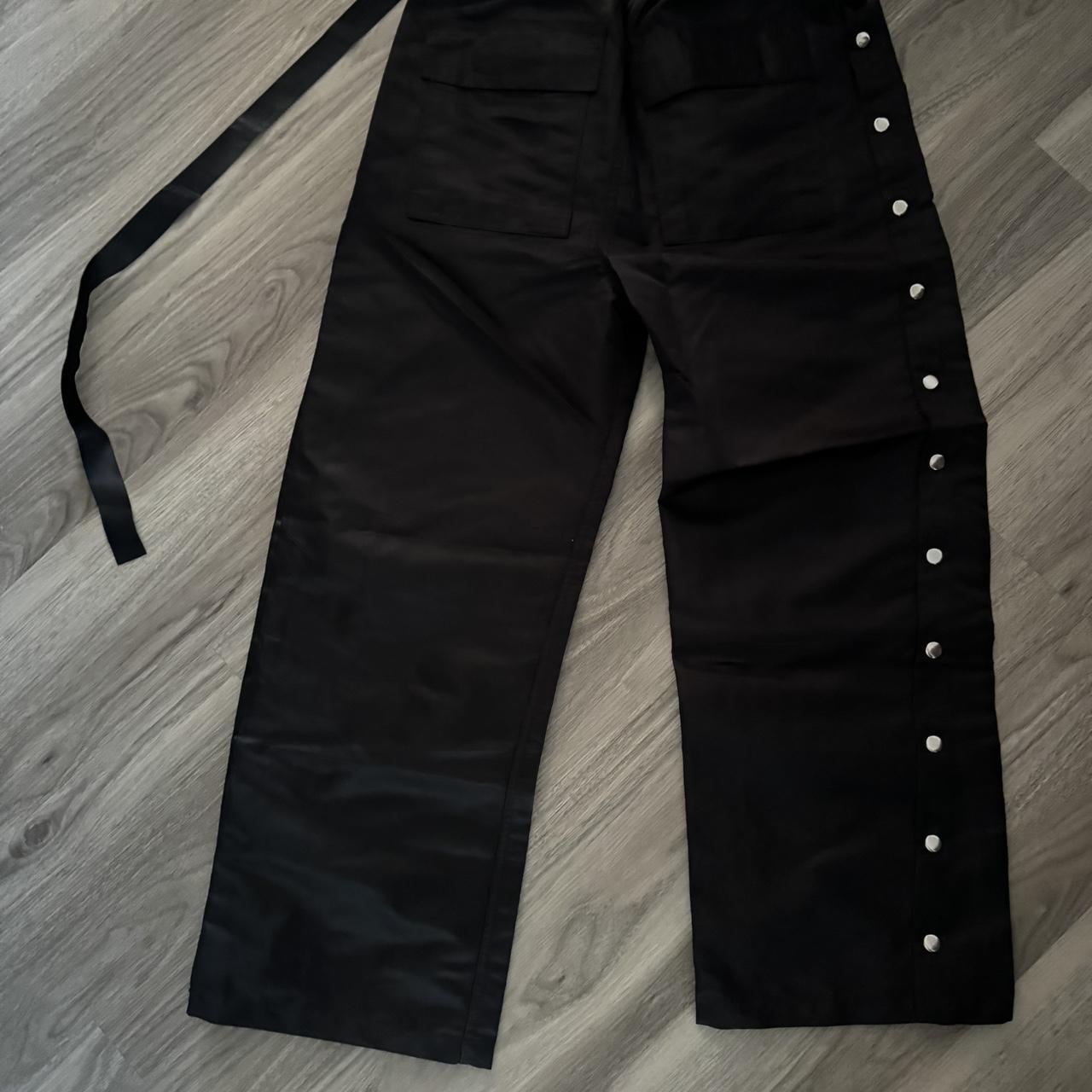 DRKSHDW | PORTERVILLE BLACK COTTON TWILL PUSHER PANTS パンツ Rick Owens DRKSHDW Black Porterville Pusher Lounge Pants