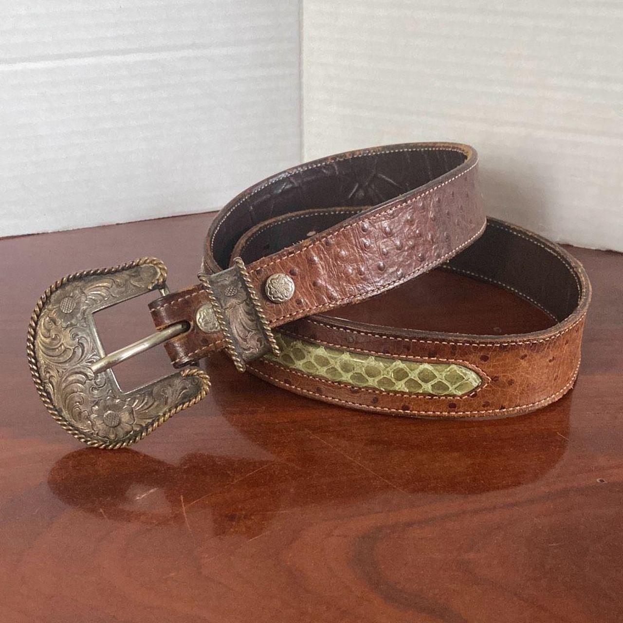 Vintage Western Belt with Silver deals Overlay