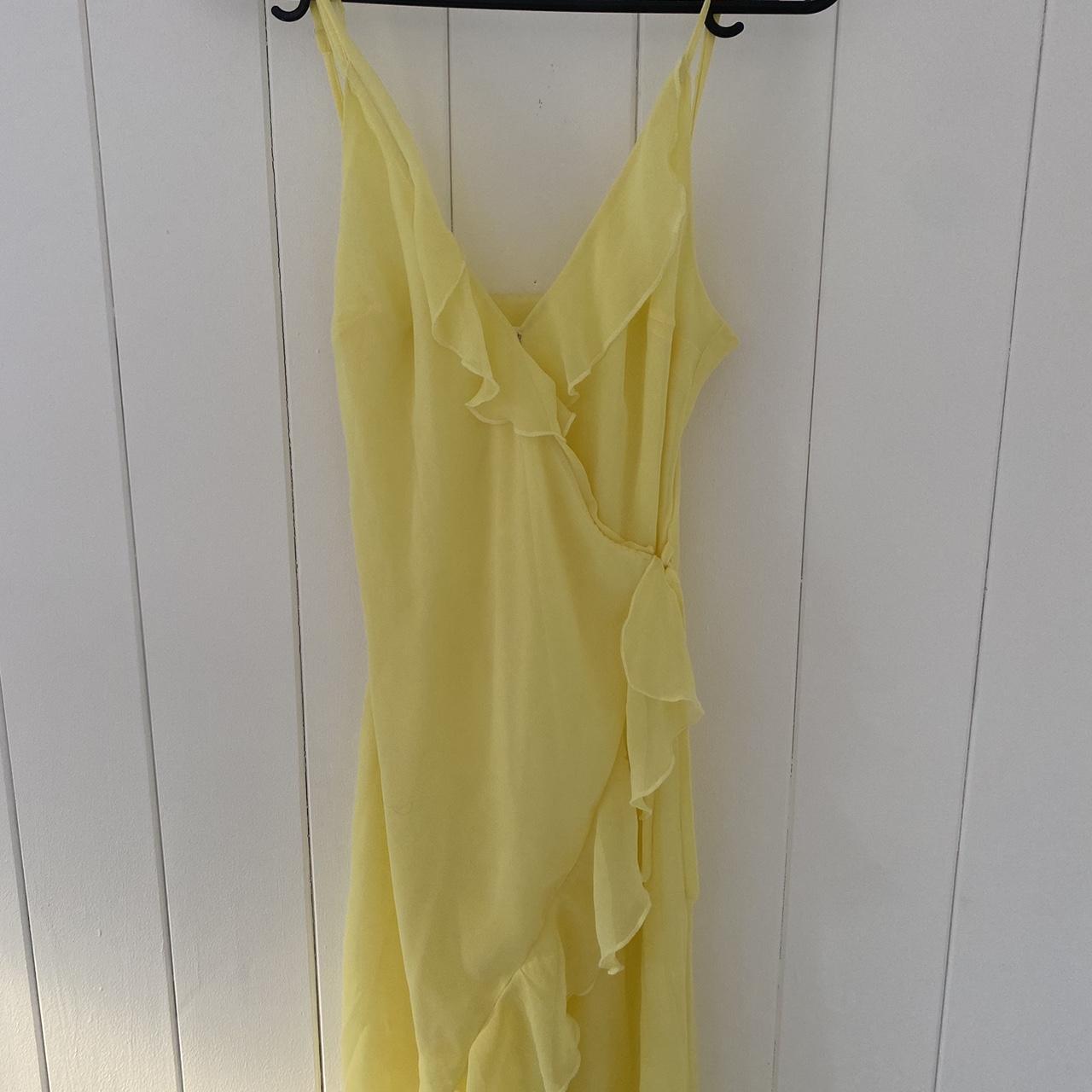 Glassons Yellow Midi Wrap Dress Size Please Depop